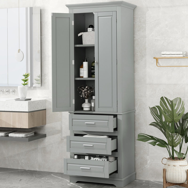 Rosa 70'' Freestanding Bathroom Cabinet, Gray