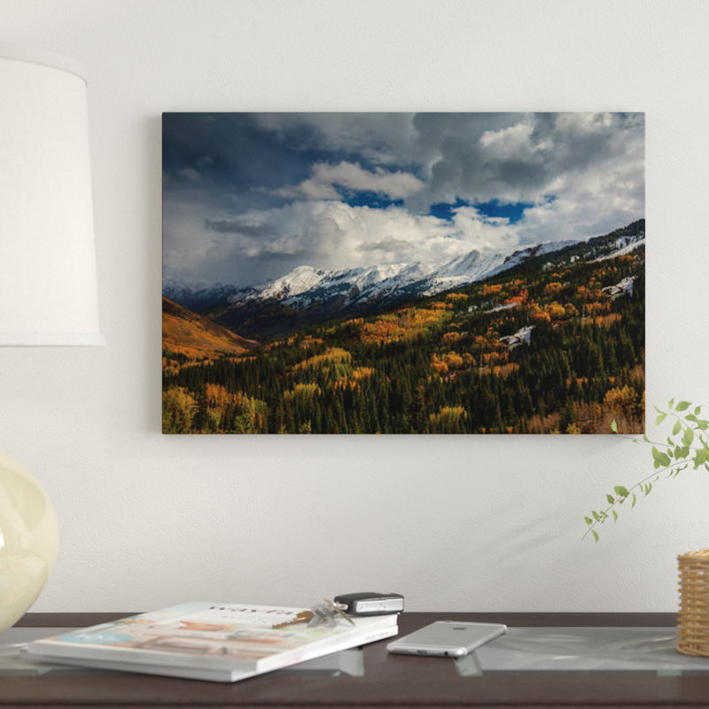 « storm over red mountain pass » par bill sherrell, reproduction d’impression sur toile tendue, H 8 po x l 12 po x P 0,75 po