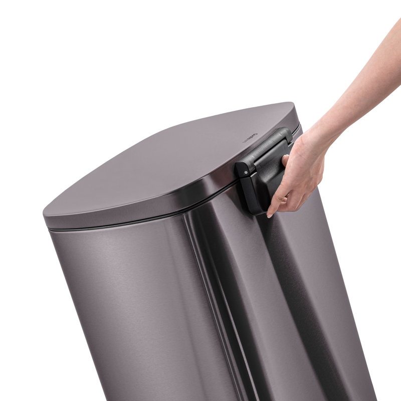 Black Stainless Steel Commercial Step Trash Can Set with Soft Close Lid