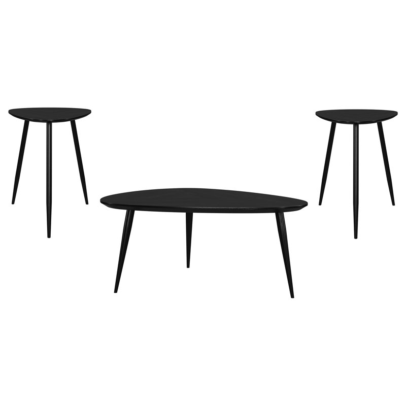 Ensemble de tables basses et de tables de bout noires 3 pièces Xander (avec table basse uniquement)