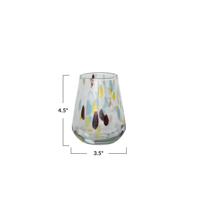 Verre à confettis soufflé