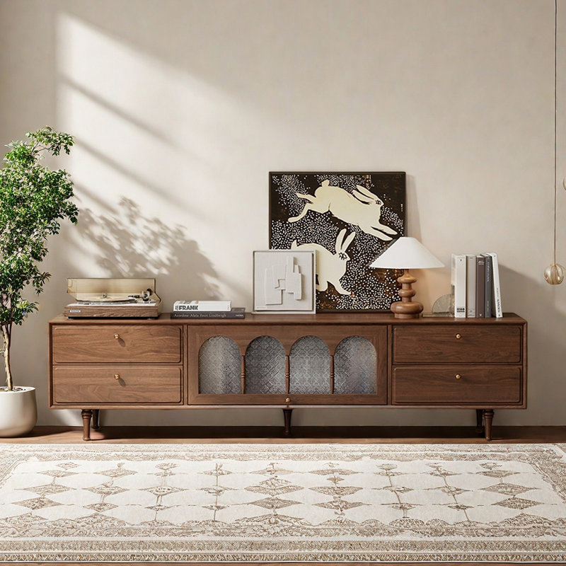 Meuble télé français en bois massif, H 22 po x L 78,7 po x l 15,7 po
