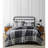 Ensemble de housse de couette en coton noir standard 3 pièces-61202102
