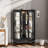 Curio Cabinet With 2 Tempered Glass Doors, Adjustable Shelves And Led Light-1600793403
