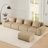 146" Modern L-Shaped Modular Sectional Sofa for Living Room,Flannelette Fabric,Oversized 4-Seater Couch,boneless sofa ,Movable Ottoman,Buckle connection,Anti-slip Design,No Assembly-1891105355