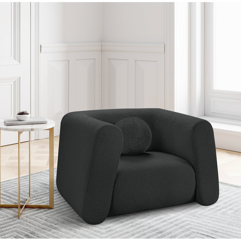 Dalinda 48 de large, Tissu bouclé noir