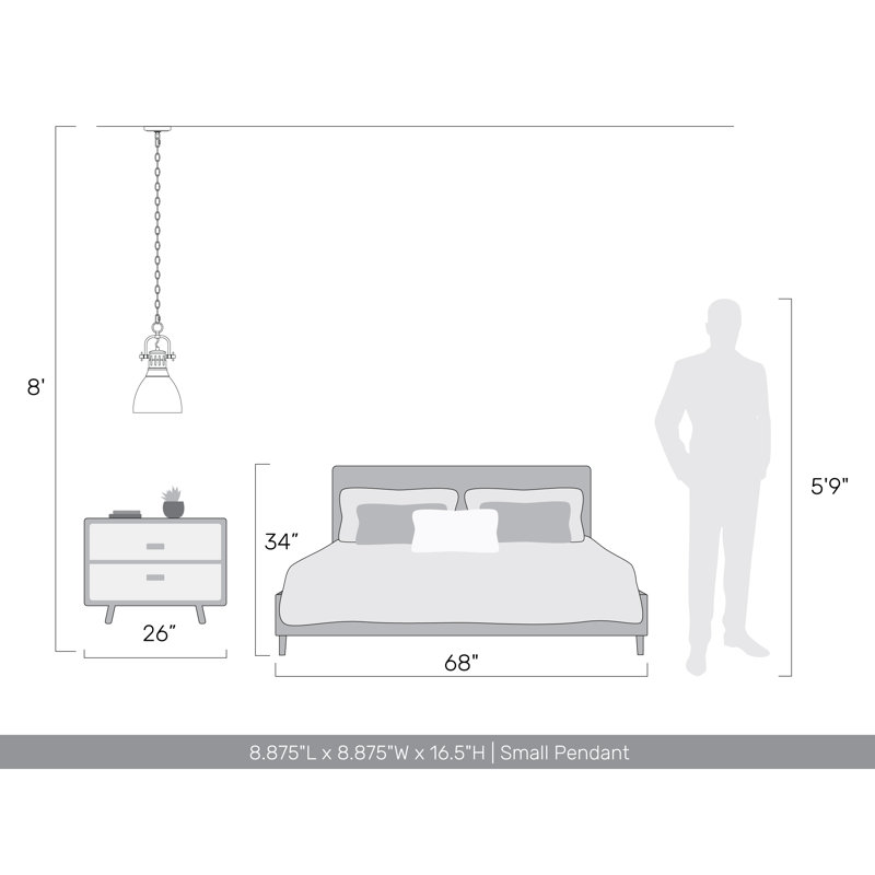 Petit luminaire suspendu Iftimie avec chaîne et verre transparent, Bronze huilé, H 16,5 po x l 8,875 po x P 8,875 po