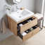 Meuble-lavabo suspendu de 61 cm (24 po), armoire en mélamine de bois avec lavabo intégré en résine et carbonate de calcium-503840788
