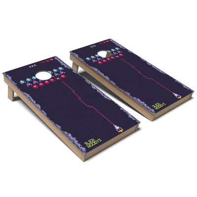 Retro Retro Space Fighter All-Weather Composite Cornhole Board Set