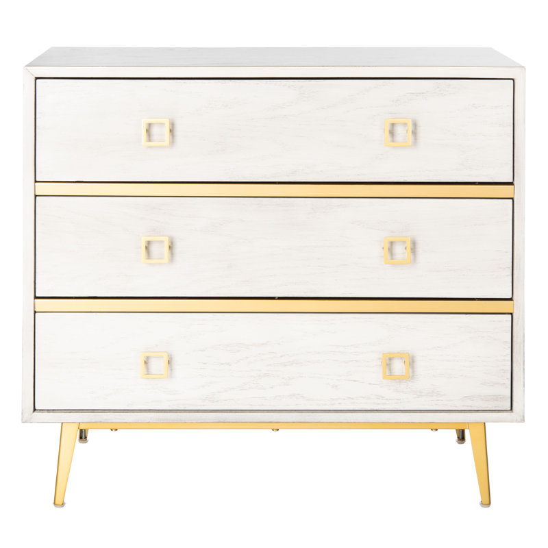 31.9'' W 3 - Drawer Dresser, White Wash