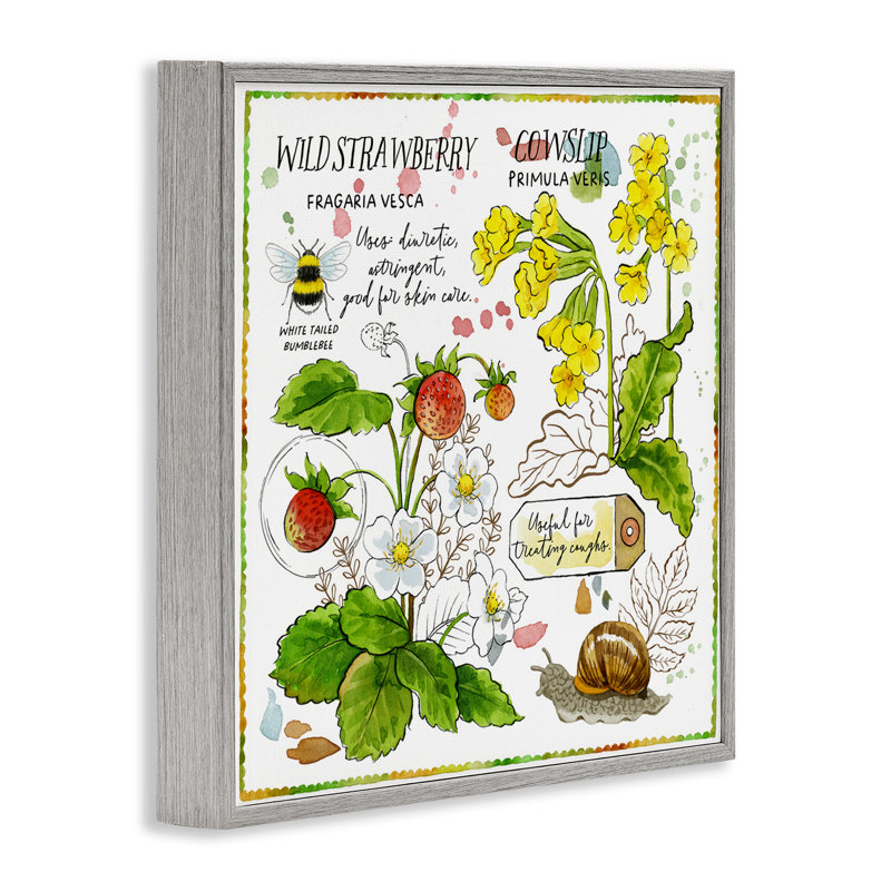 Fraise et fleurs utilise l'art de la giclée par Jane Maday, H 17 po x l 17 po, Estampe numérique Farmhouse