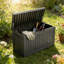 Boîte de rangement pour terrasse 80 gallons, boîte de rangement en résine résistante aux intempéries pour coussins de patio, outils de jardin et accessoires de piscine-123356763
