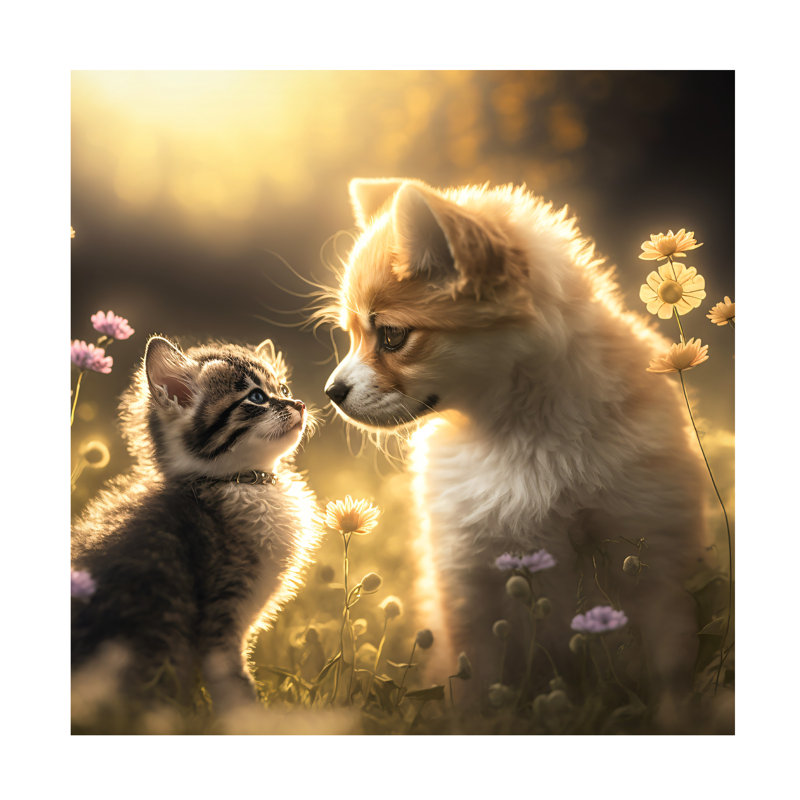 Animals Cats And Dogs 21 - Wrapped Canvas Print, H 14 po x l 14 po x P 2 po