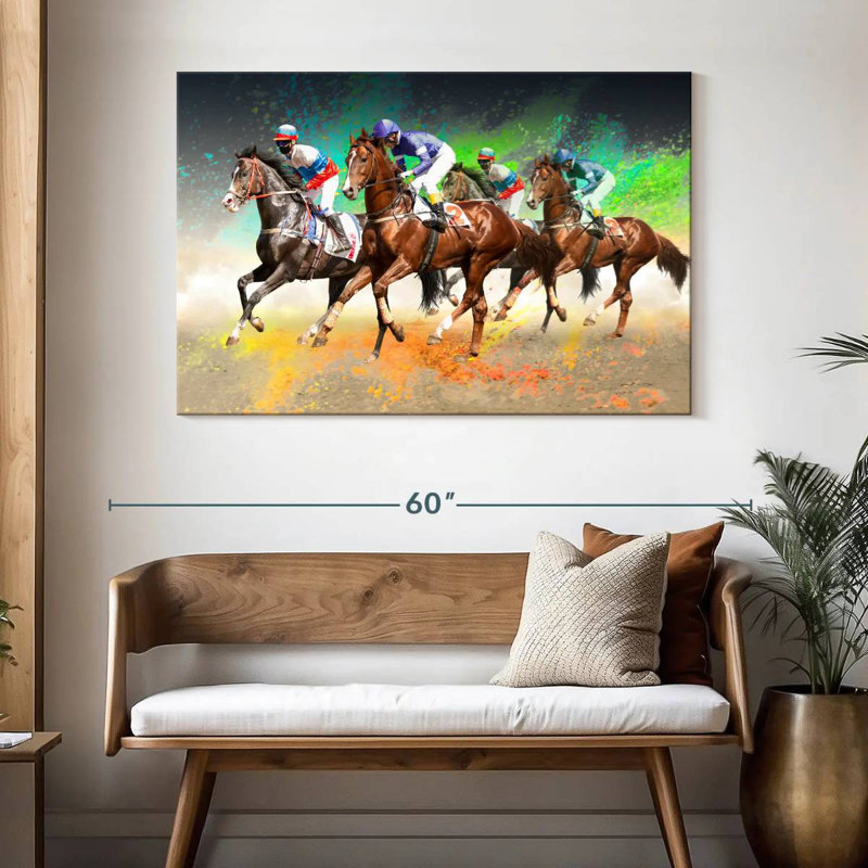 Course de chevaux Sirci, H 32 po x l 48 po