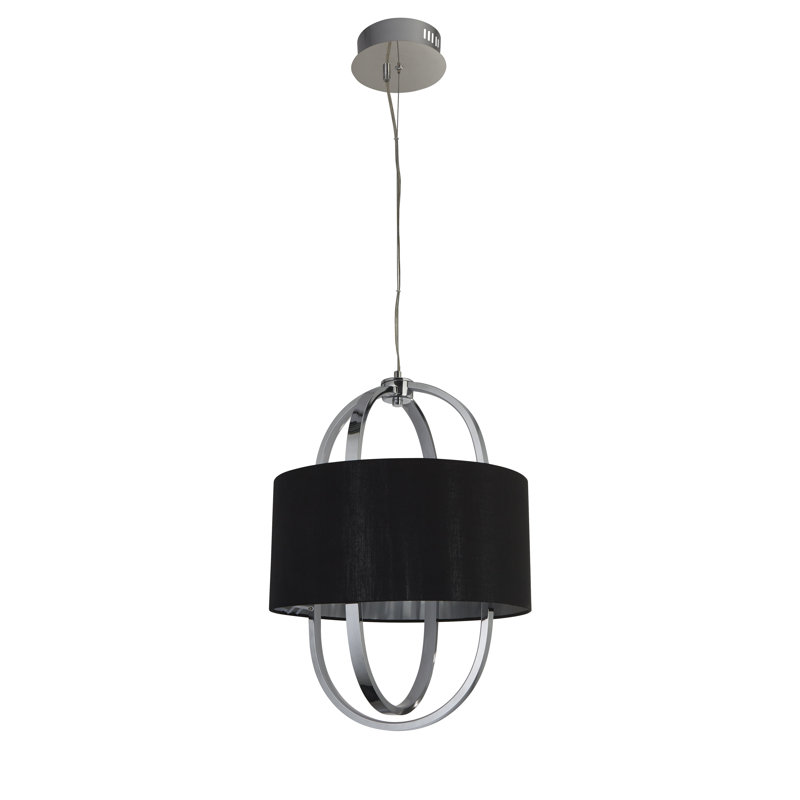 Lombard 1 - Light Chrome LED Drum Pendant