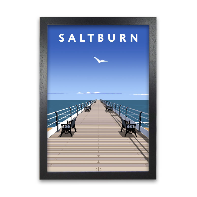 Saltburn by Richard O'Neill - Print, 29.7cm H x 21cm W x 3cm D, Black Framed