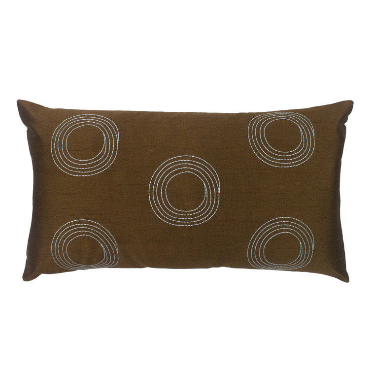 Jiti Indoor Circle Embroidered Patterned Silk Square Throw Pillows