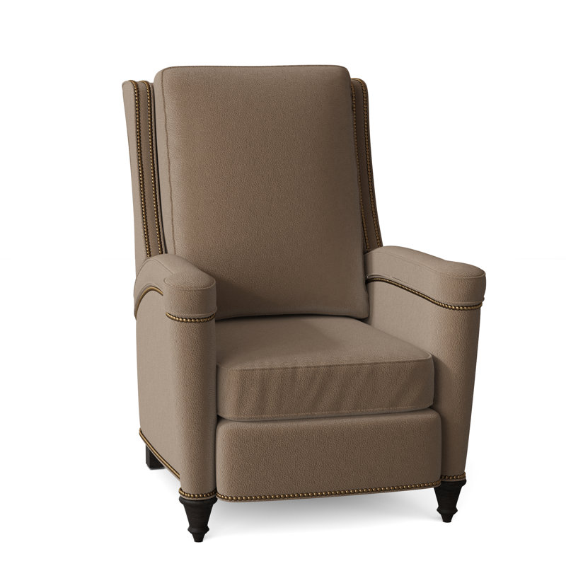 Mayes Recliner, Aspen Lenado Brown Genuine Leather, French Natural, Cobblestone