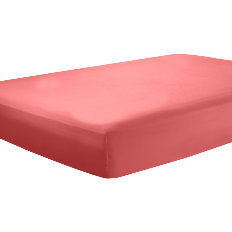 Drap-housse simple de couleur unie Premier., Double, Rose corail