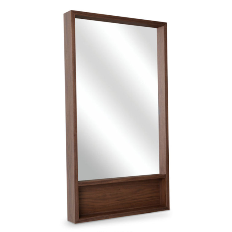 Malta Rectangle Wood Mirror with Shelf