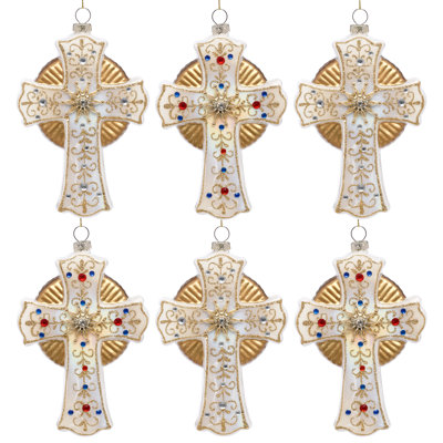 Ensemble d'ornements en croix bejewelés de 6 à 6 pouces