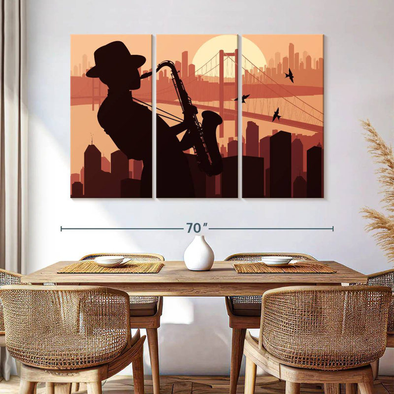 Abarca Sax Player Silhouette, 42" H x 65" W
