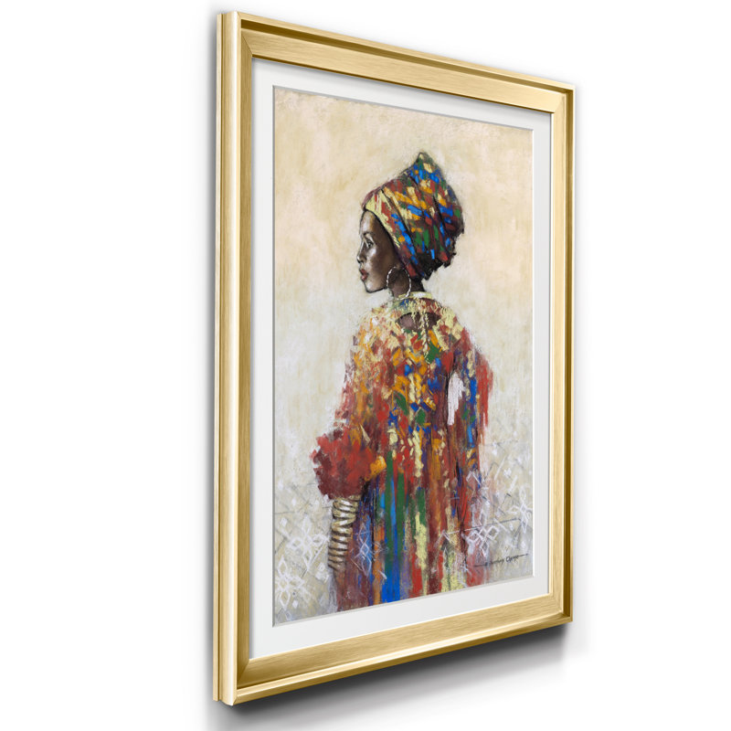 Célébration de la beauté II - Cadre photo, reproduction d'art sur papier, H 18,5 po x l 24,5 po x P 1,5 po, Doré