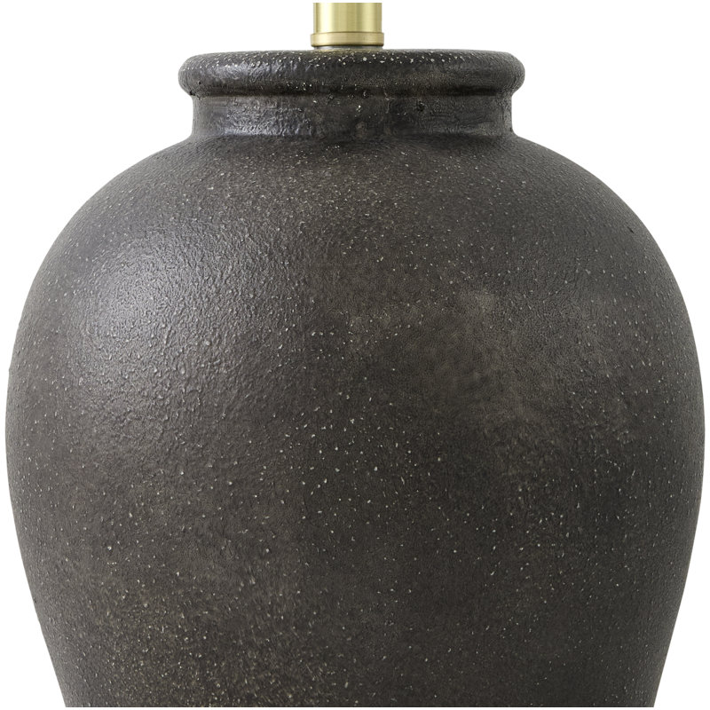 Lampe de table Chemise, Noir, Lin classique