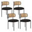 Modern Upholstered Dining Chairs Set Of 2,Rattan Back Dining Room Chairs,Accent Kitchen Chairs With Metal Legs-112679544-112679550