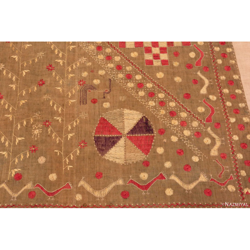 Broderie indienne antique en soie