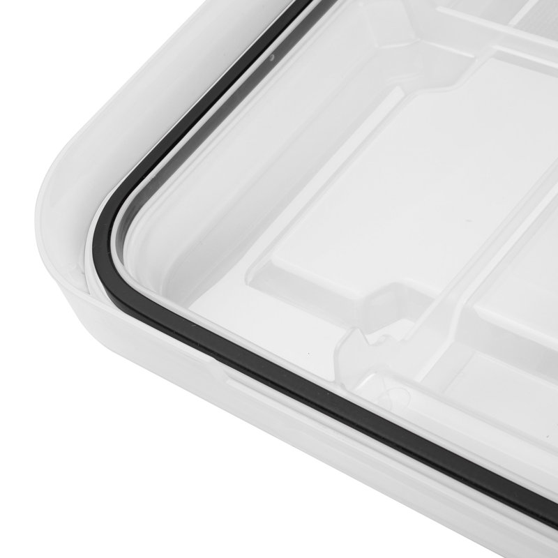 Sterilite 80 Qt Gasket Box, Stackable Storage Container with Lids, Black, 4 Pack