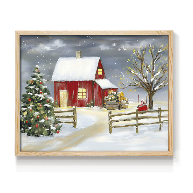Art de Noël - DCCD - Reproduction encadrée - Restickable, Naturel, H 11 po x l 14 po