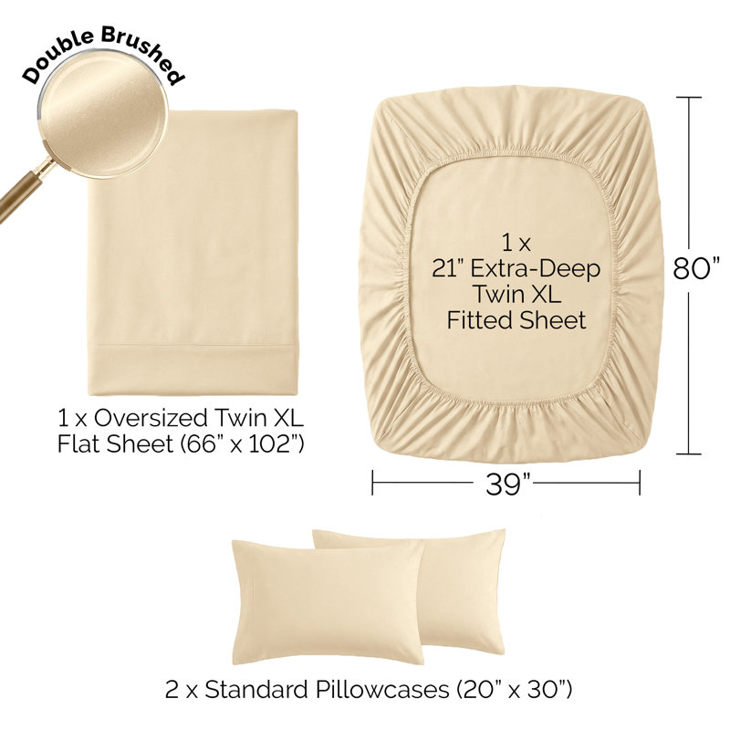 Vilano Springs Extra Deep Pocket Sheet Set, 6-Piece Ultra Soft Microfiber Sheets and Pillow Cases, Wrinkle Resistant, Easy Care