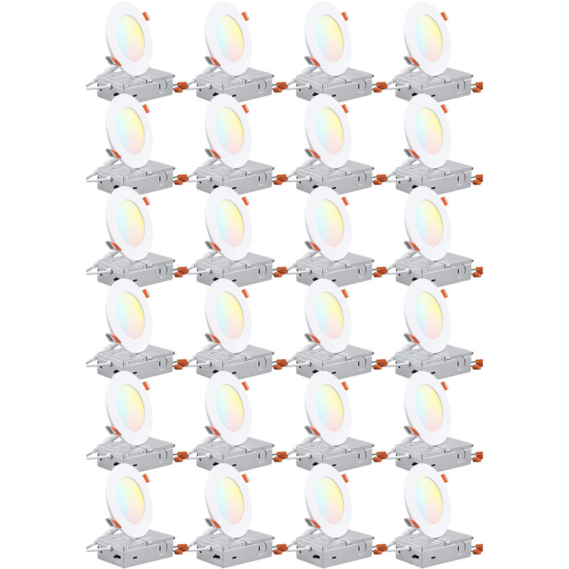 Éclairage encastré 4 pouces 5 cct à DEL, CRI 90, 9 W, lumière ultra-mince, à intensité variable, homologué ETL