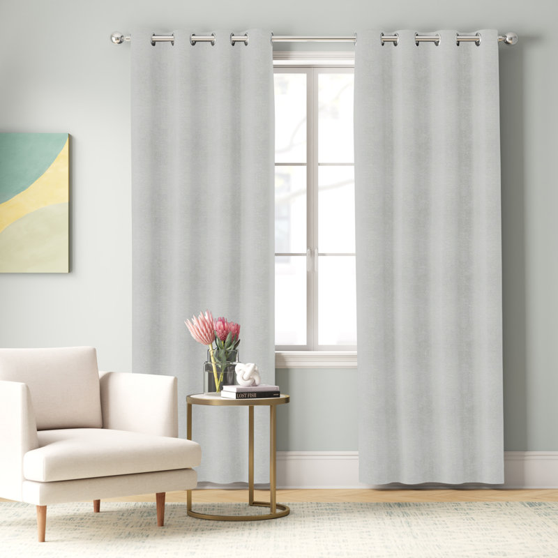 Phillipa Thermal Room Darkening Curtain, 52" W x 84" L, Off White
