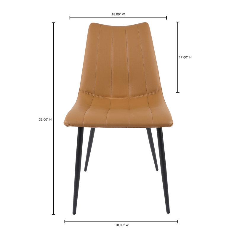 Finnigan Upholstered Dining Chair, Brown Faux Leather