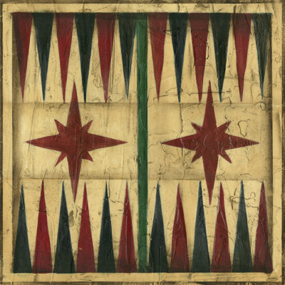 Small Antique Backgammon by Ethan Harper - Wrapped Canvas Art Prints