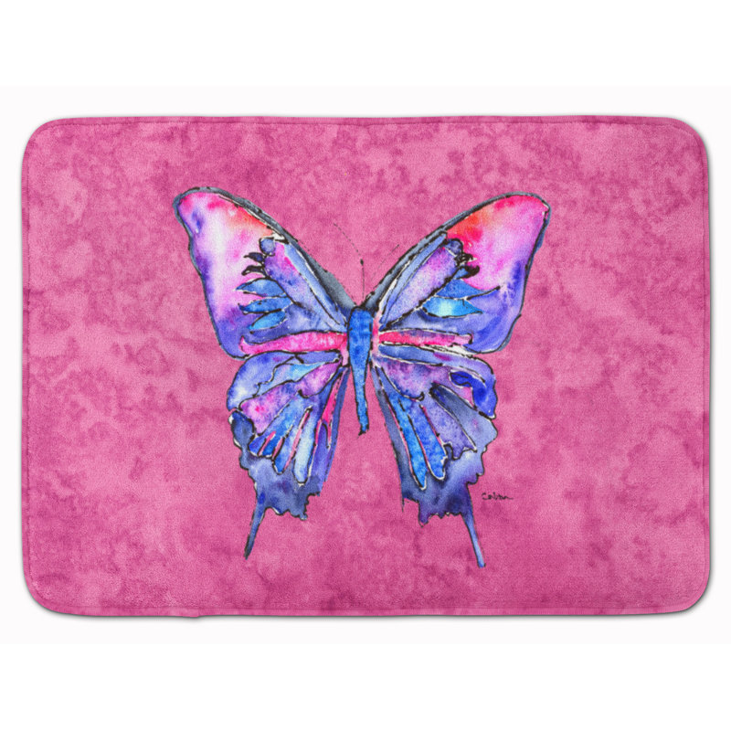 Memory Foam Non-Slip Bath Rug, Pink