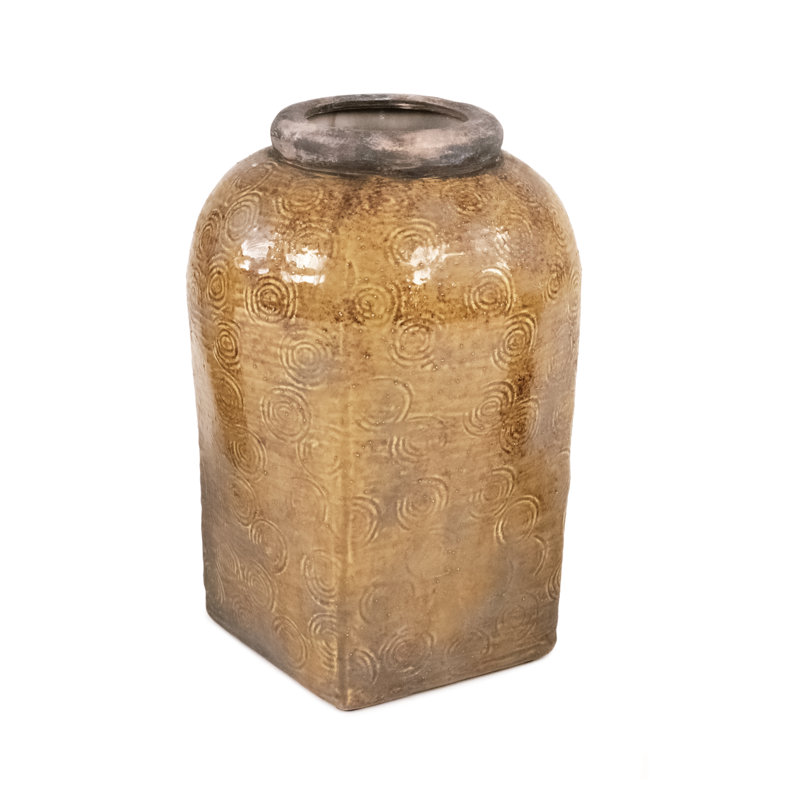 Vase de table en céramique Koria, H 13,5 po x l 9,5 po x P 9,5 po