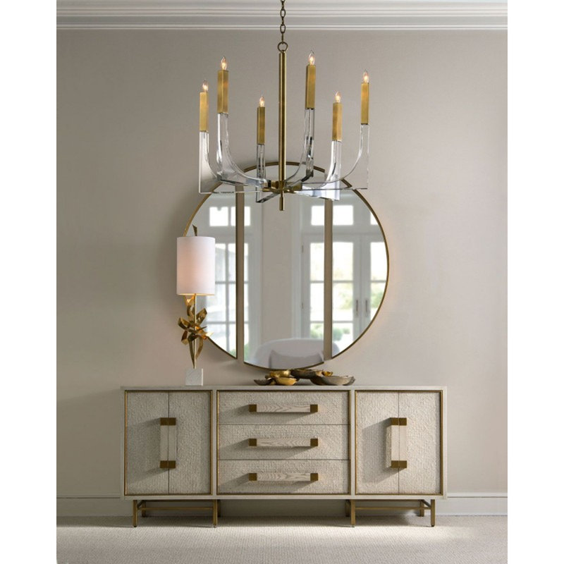 Lustre classique de style bougie légère Sirius, Bronze antique, H 51 po x l 48 po x P 48 po, Transparent