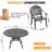 7-Piece 47.24" Outdoor Round Dining Set with Umbrella Hole, 6 Stackable Chairs with Blue Cushions-94516925