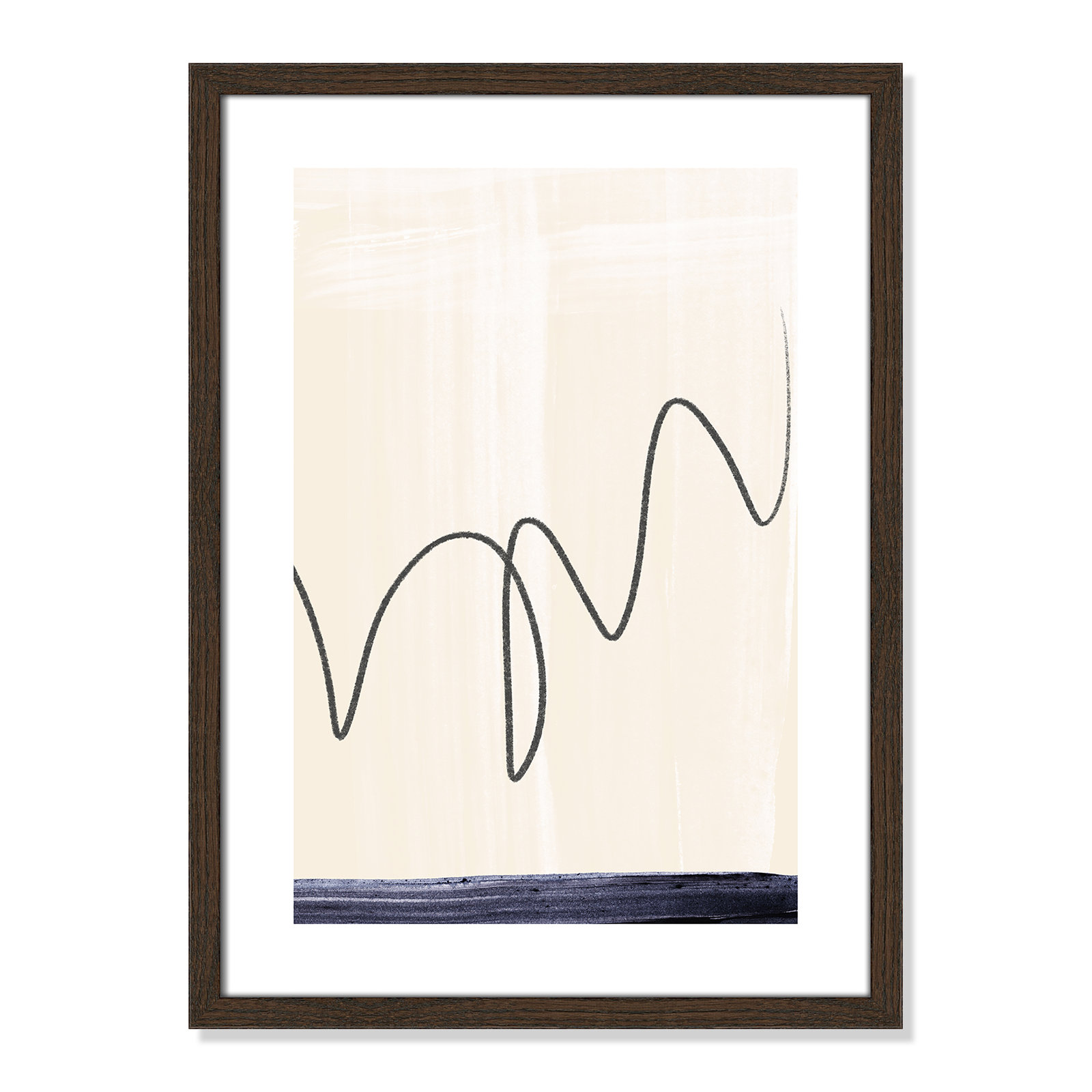 Departured II - Picture Frame Painting Print, Brown Framed Paper, 23" H x 17" W x 0.75" D