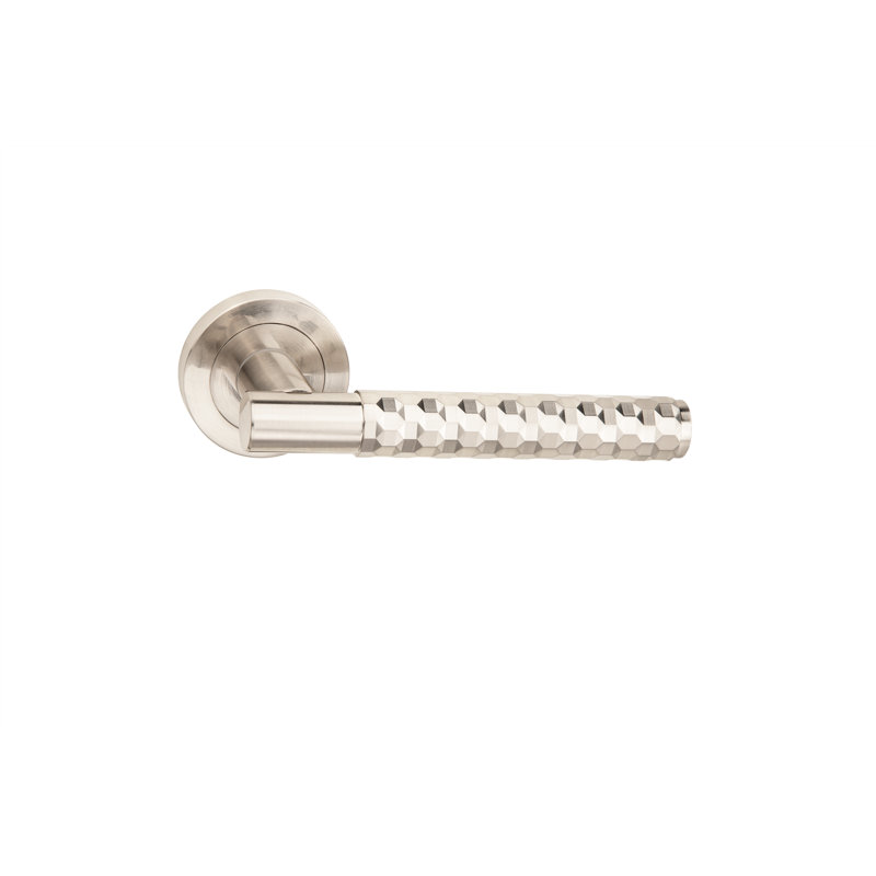 Golden Grace Knurled Hex Cut T-Bar Door Handle Lock Set with Thumbturn and Mortise Lock