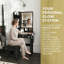 Bureau de coiffeuse avec tiroirs et tablettes de rangement, coiffeuse avec support pour sèche-cheveux et prise de courant, une coiffeuse-86649401