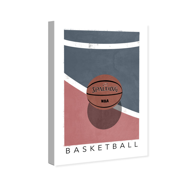 Sports and Teams Orange Basketball, Industrial Orange - impression sur toile, H 24 po x l 16 po, Toile tendue