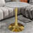 Marble-Top Round Side Table With Tapered Pedestal Base, Ideal For Living Room, Modern Minimalist Design-1195376986-1195376984