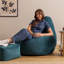 icon Dalton Corduroy XL Recliner Bean Bag and Footstool, Light Grey-118322732