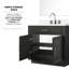 Meuble-lavabo simple en chêne noir l 36 po x P 22 po, comptoir en quartz blanc, robinet et Miroir - installation rapide 36 W 22 P avec dessus, installation simplifiée
