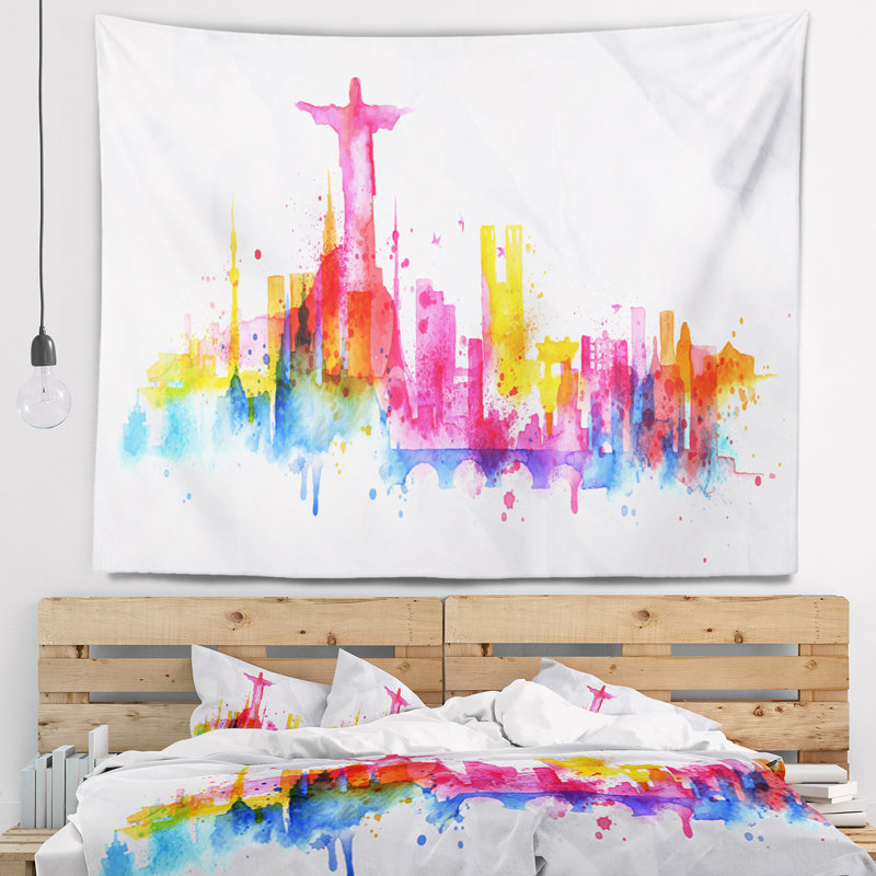 Rio de janeiro skyline tapisserie Cityscape, H 32 po x l 39 po