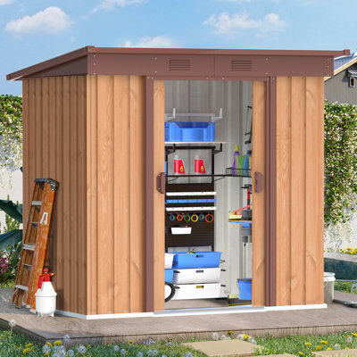 5.3 ft. W x 3.2 ft. D Galvanized Steel Lean-To Storage Shed